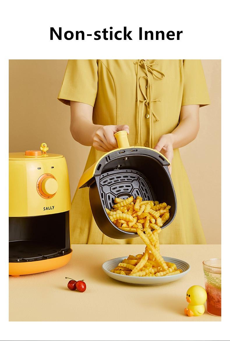 220V 2.6L Household Electric Food Fryer Multifunctional Oil-free French Fries Maker Yellow/Brown Color Available Air Fryer