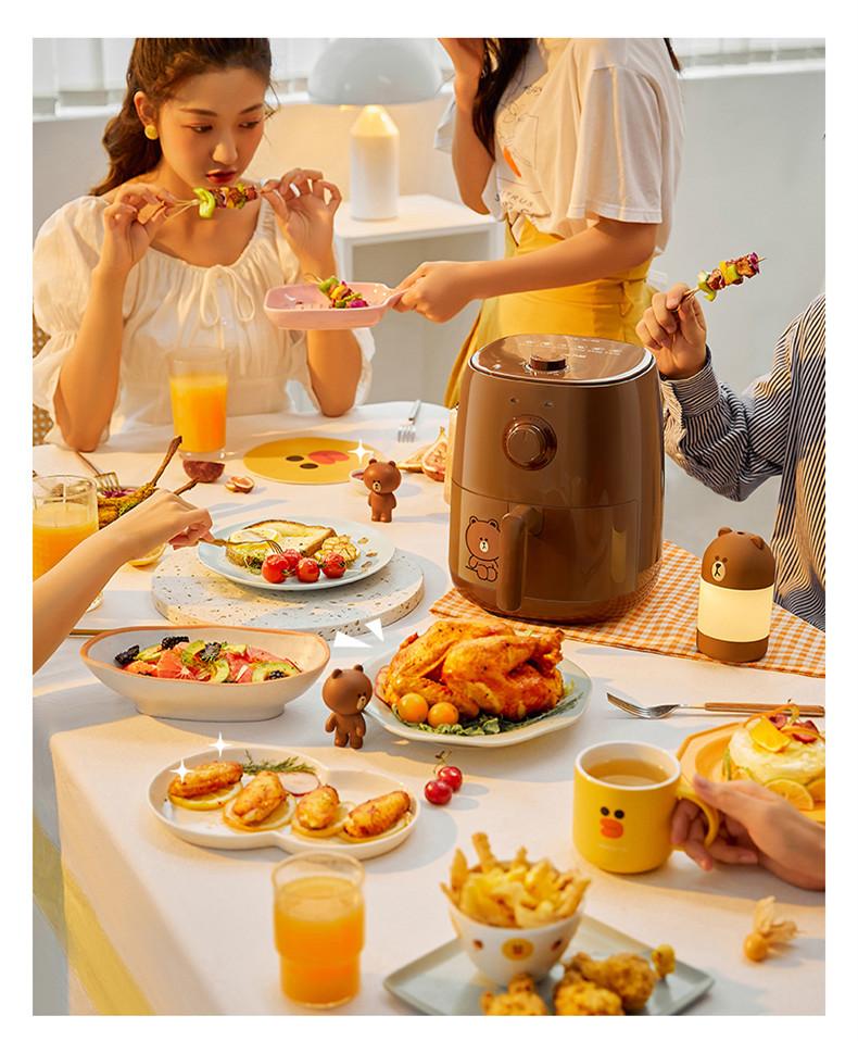 220V 2.6L Household Electric Food Fryer Multifunctional Oil-free French Fries Maker Yellow/Brown Color Available Air Fryer