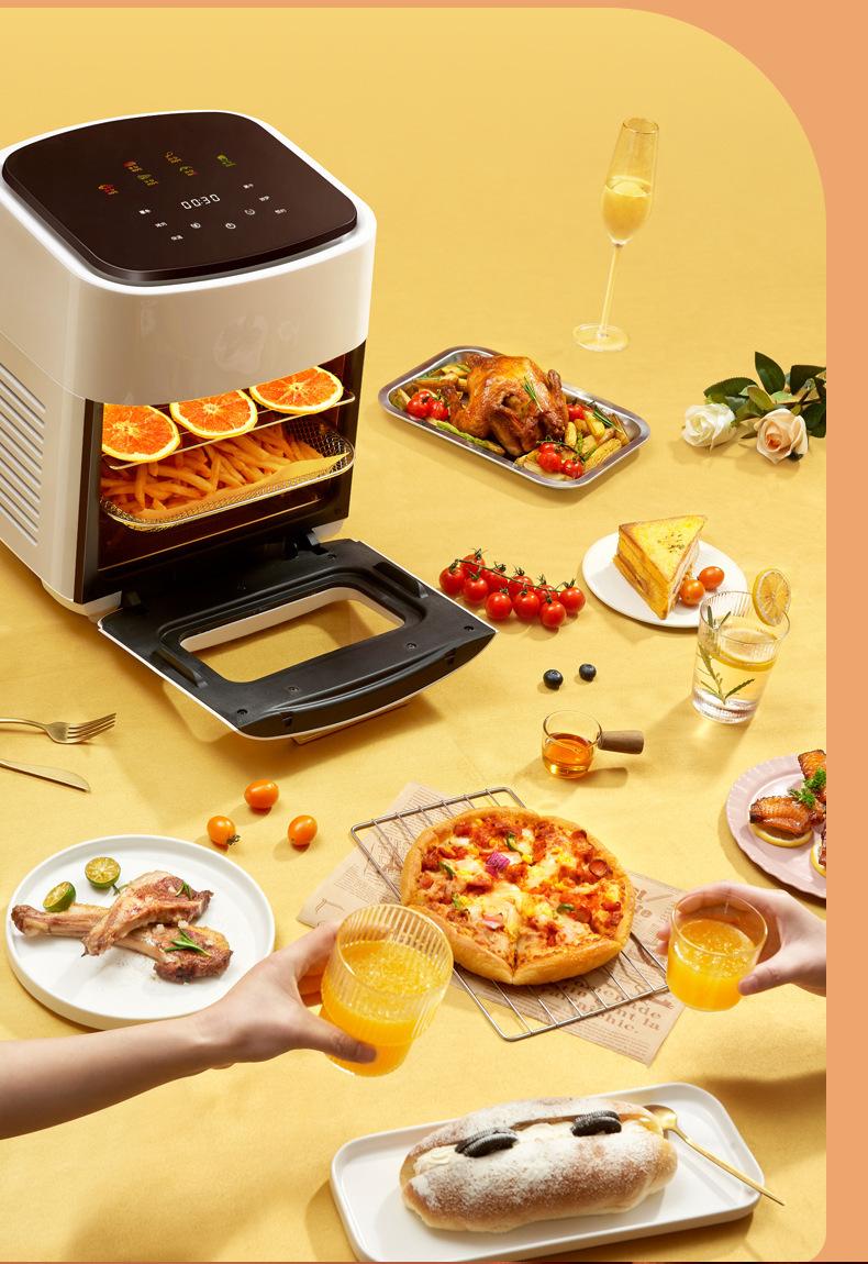 Multifunct Electric fryer Deep Fryers Without Oil Hot Air Fryer Oil-Free Fryer 15L French Fries Toaster Dehydrators Baking Oven