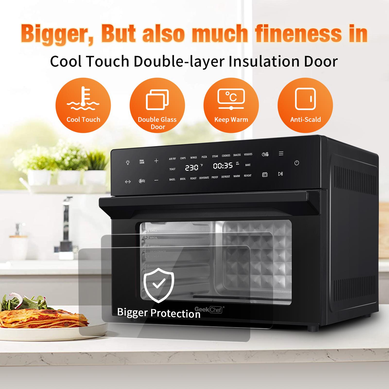 31QT Air Fryer Toaster Oven Combo, with Extra Large Digital LED Screen Capacity Countertop Oven, Family Size, 18-in-1 Air Oven