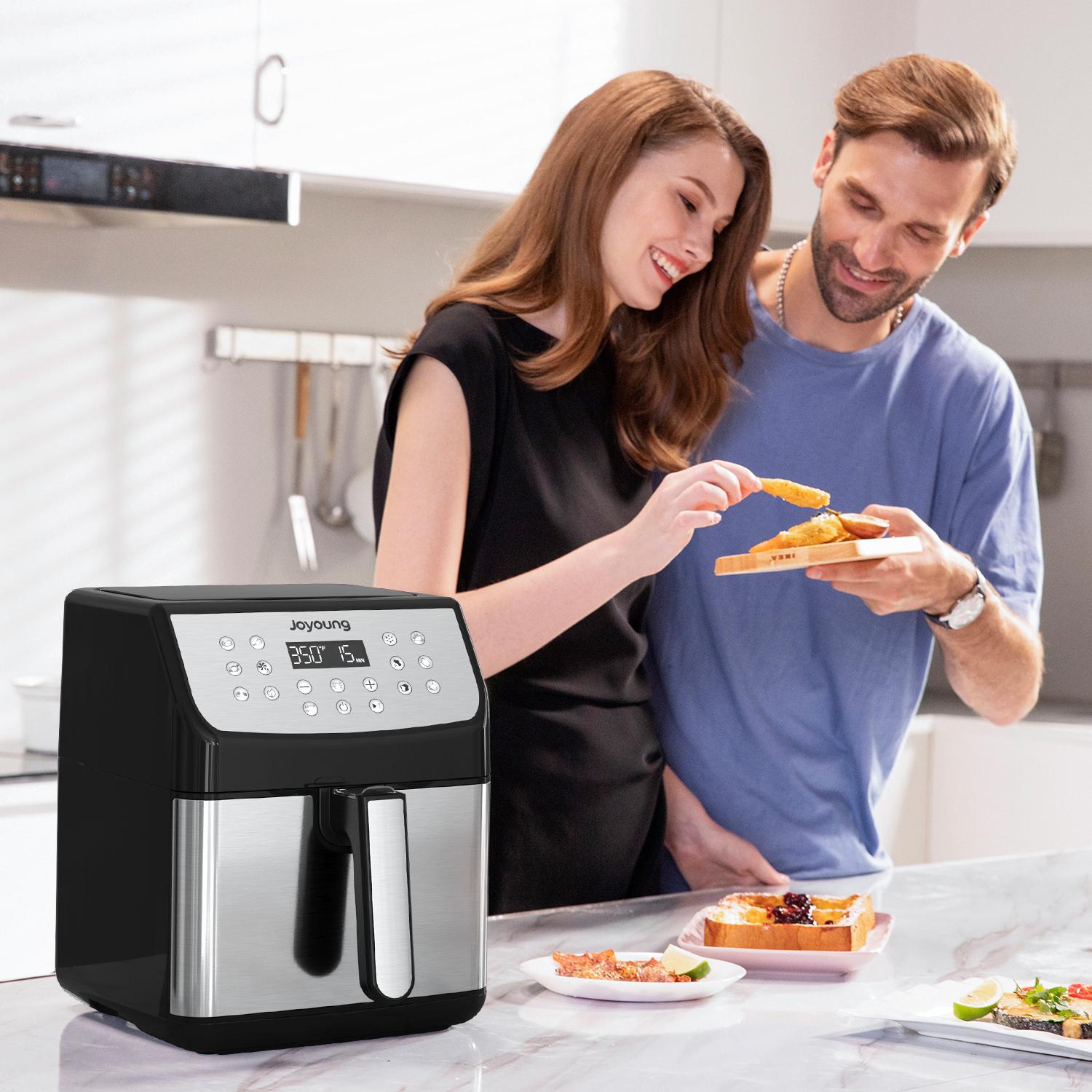 JOYOUNG Air Fryer 5.8QT Detachable Double Basket Air Fryers 1700W 13-in-1 Presets Airfryer One Touch LED Touchscreen Air Fryer