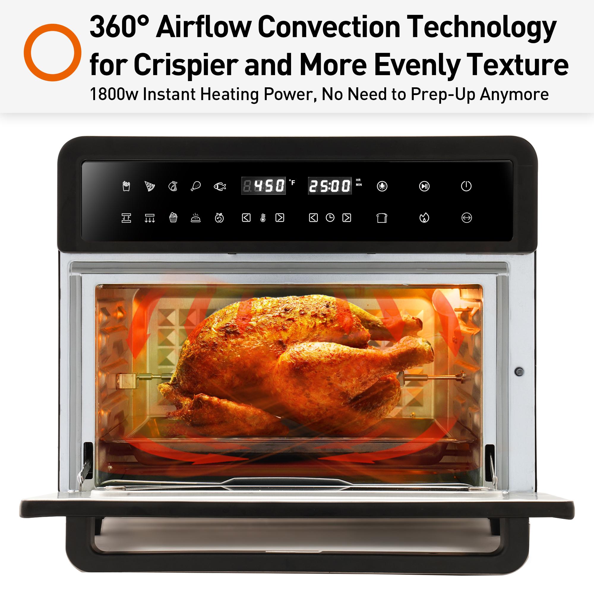 JOYOUNG 1800W 28QT Air Fryer Toaster Oven Convection Oven 13 Preset Functions Toaster Air Fryer Oven LED Digital Touch Screen