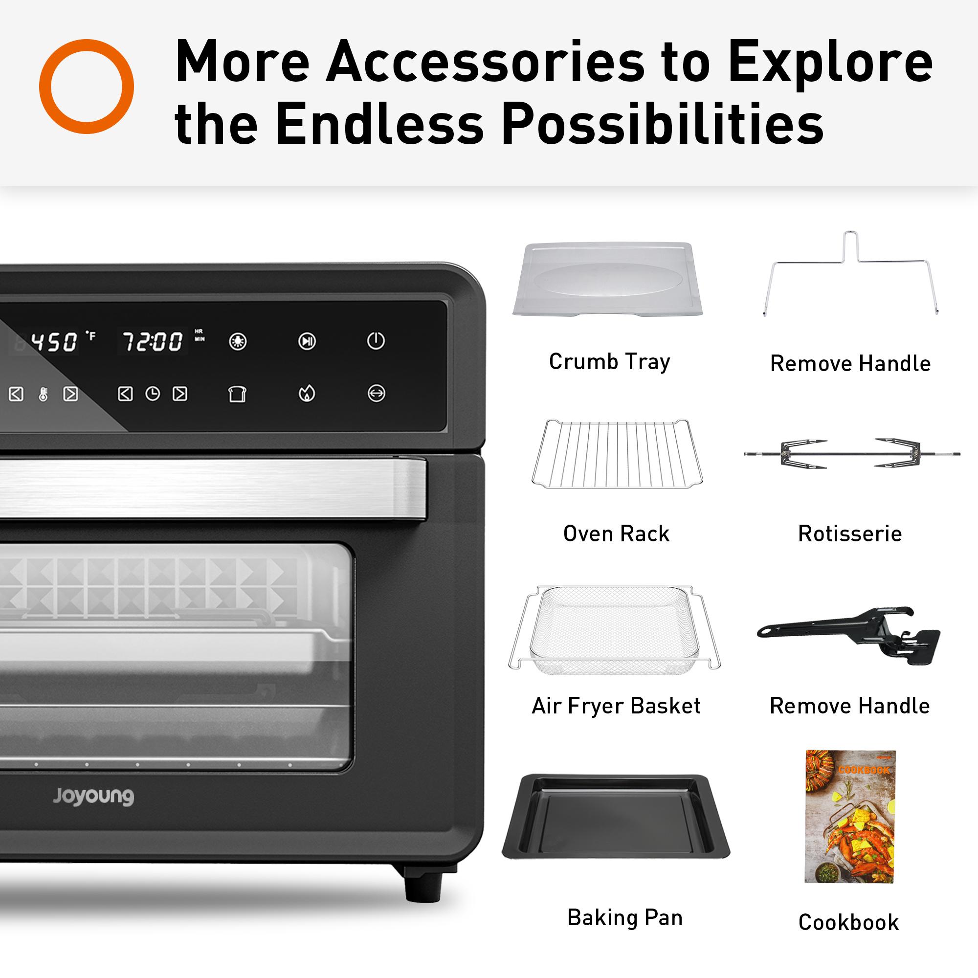 JOYOUNG 1800W 28QT Air Fryer Toaster Oven Convection Oven 13 Preset Functions Toaster Air Fryer Oven LED Digital Touch Screen