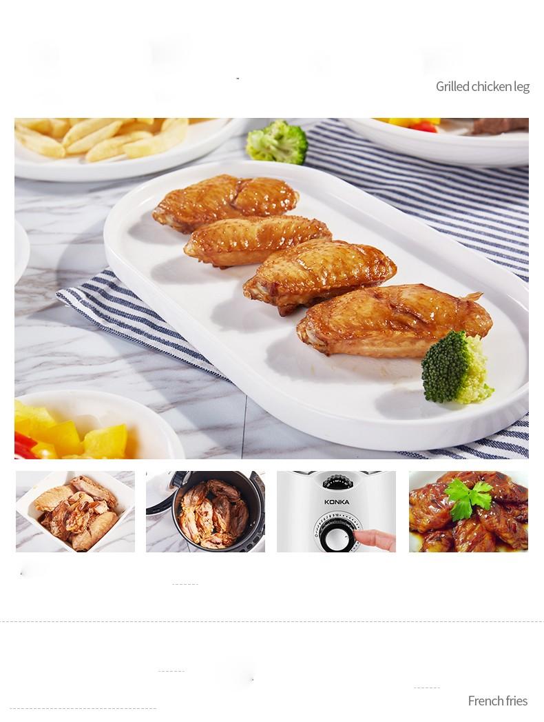 KONKA Air Fryer 2.2L Multifunction Air Fryer Chicken Oil Free Health Fryer Pizza Cooker Smart Touch LCD Electric Deep Airfryer