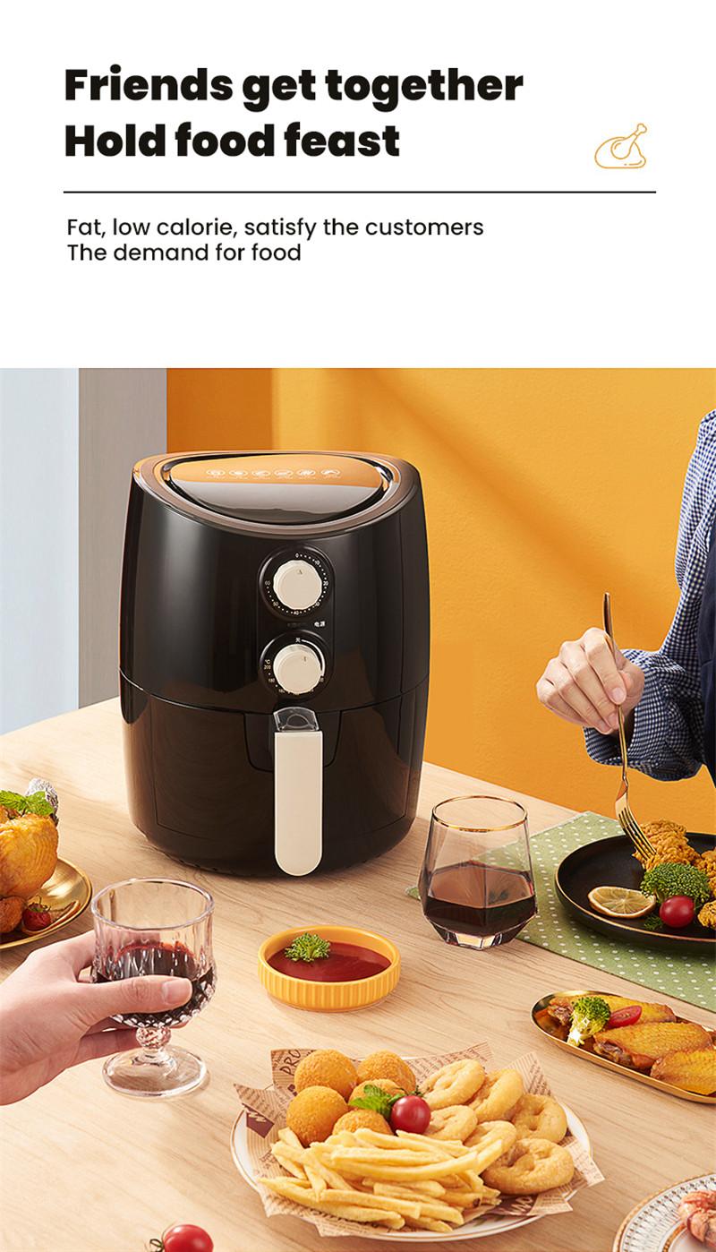 3L Smart Air Fryer Oven Electric Deep Fryer without Oil Home Toaster Rotisserie Dehydrator 360°Baking French Fries Machine