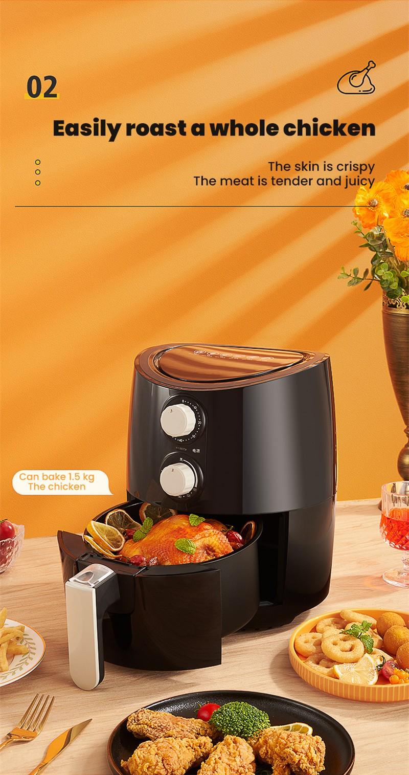 3L Smart Air Fryer Oven Electric Deep Fryer without Oil Home Toaster Rotisserie Dehydrator 360°Baking French Fries Machine