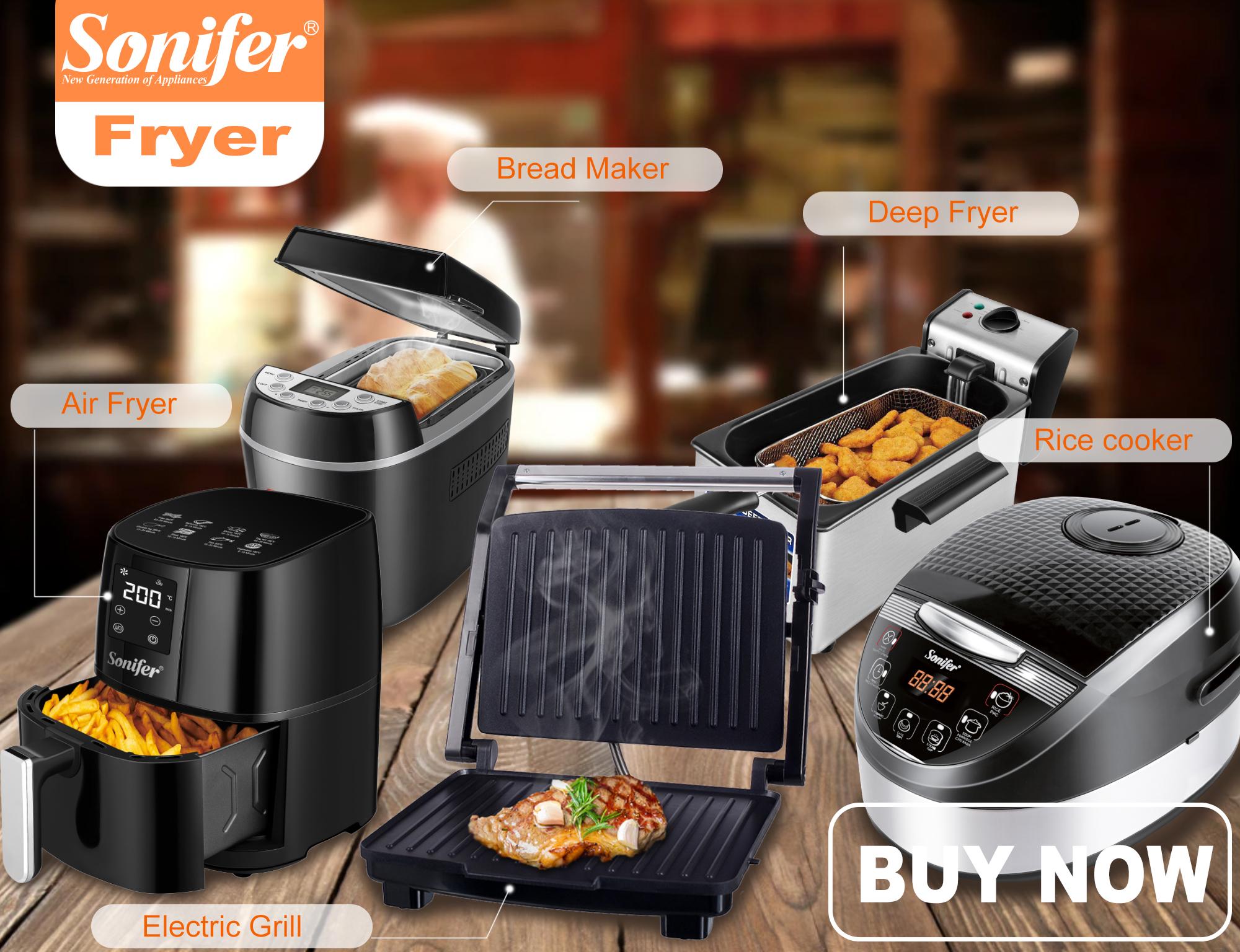 Sonifer 4.2L Air Fryer Without Oil Oven 360°Baking LED Touchscreen Electric Deep Fryer 1400W Nonstick Basket Kitchen Cooking Fry