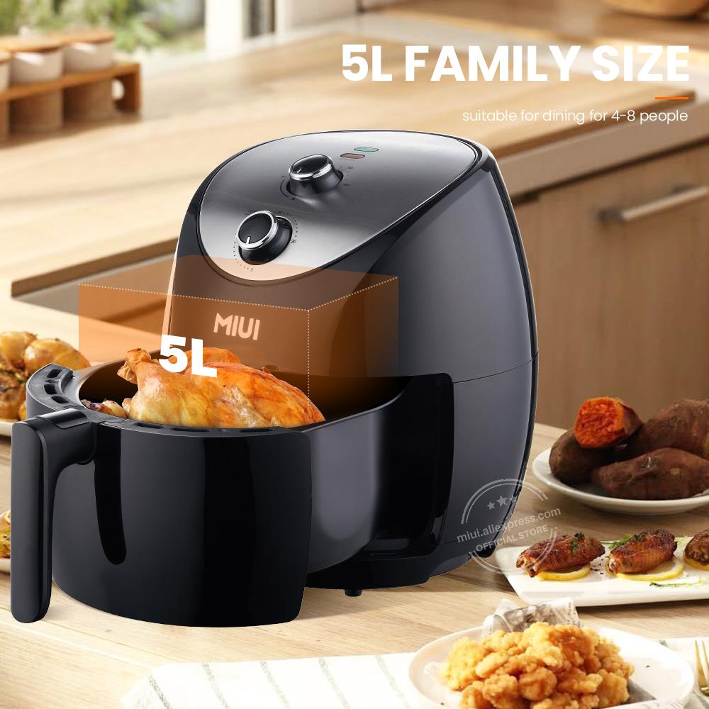 MIUI 5L/5.6QT Air Fryer with Mechanical Control, Hot Electric Oven Oilless Cooker wtih Large Capacity for Whole Chicken, 2022New