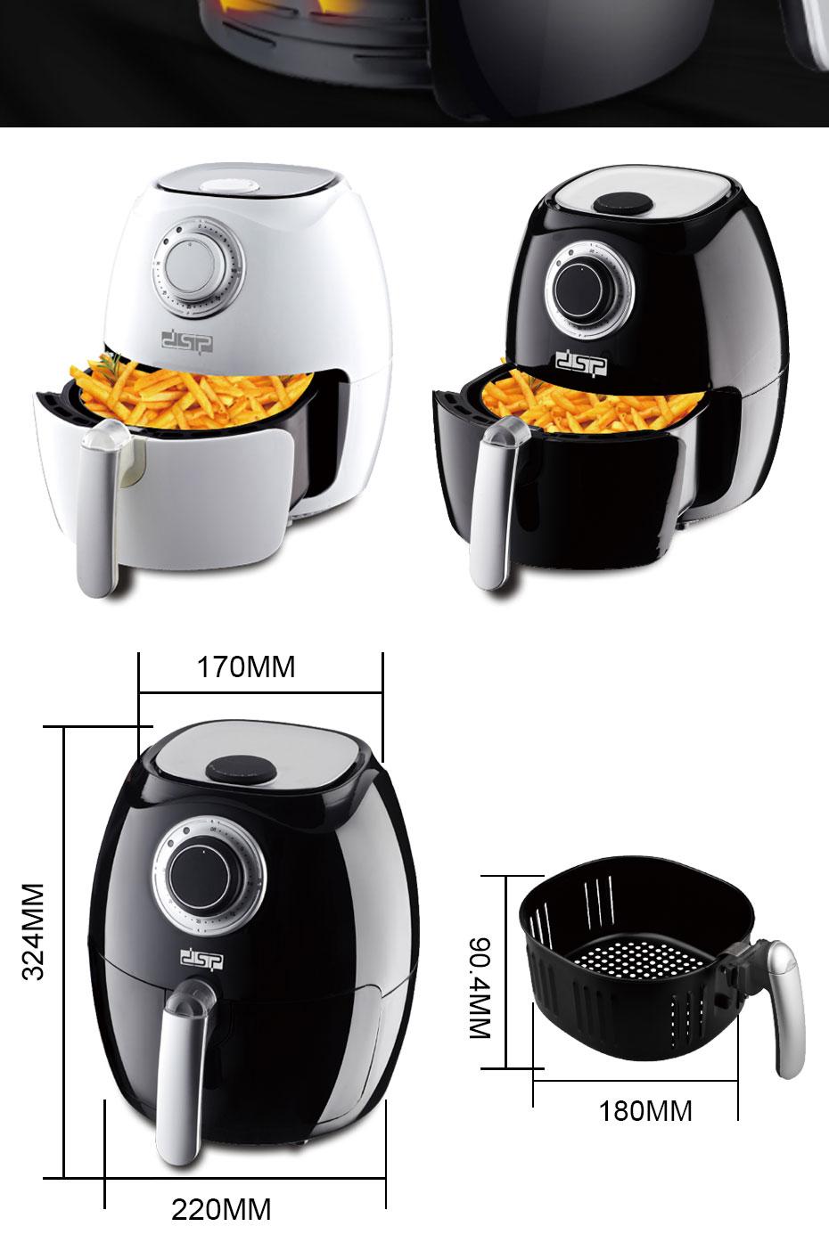 Multi-function 1350W 2.6L Health Fryer Without Oil Oven Cooker Smart Air Fryer Oil Free Chicken Fryer French Fries Frying Pot