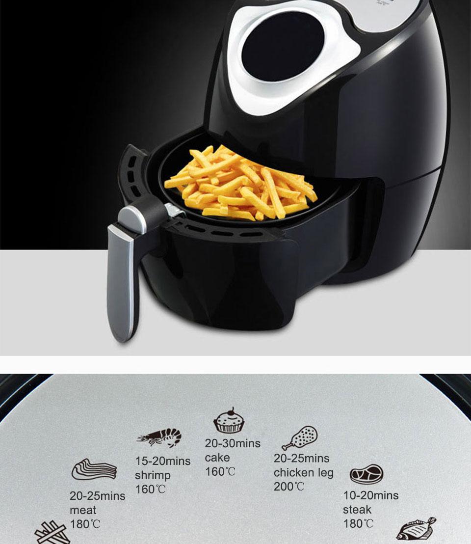 1300W 2.6L Electric Air Fryer Oven Intelligent Deep Airfryer without Oil Home Healthy Air Fryer 360° Baking Cooker