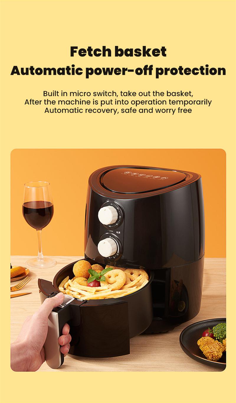 Household Electric Air Fryer 3L Kitchen Intelligent Electric Fryer Multifunction Electric Deep Fryer Without Oil French Fries