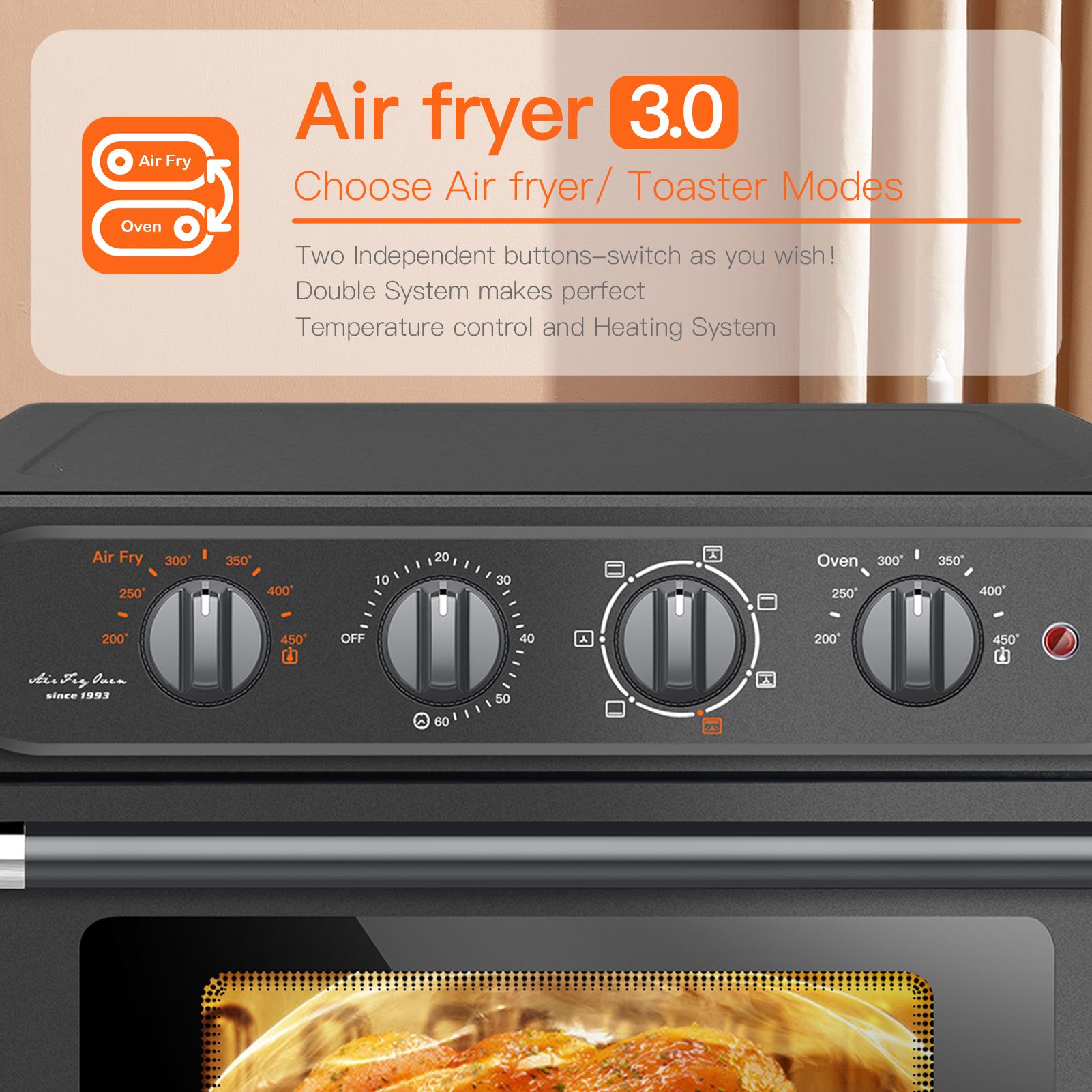 Air Fryer Pan Oven 24 QT 7 In 1 Convection Oven,Air Oven Combo ,with Air Frying, Grilling,Toasting,Grilling and Baking Functions