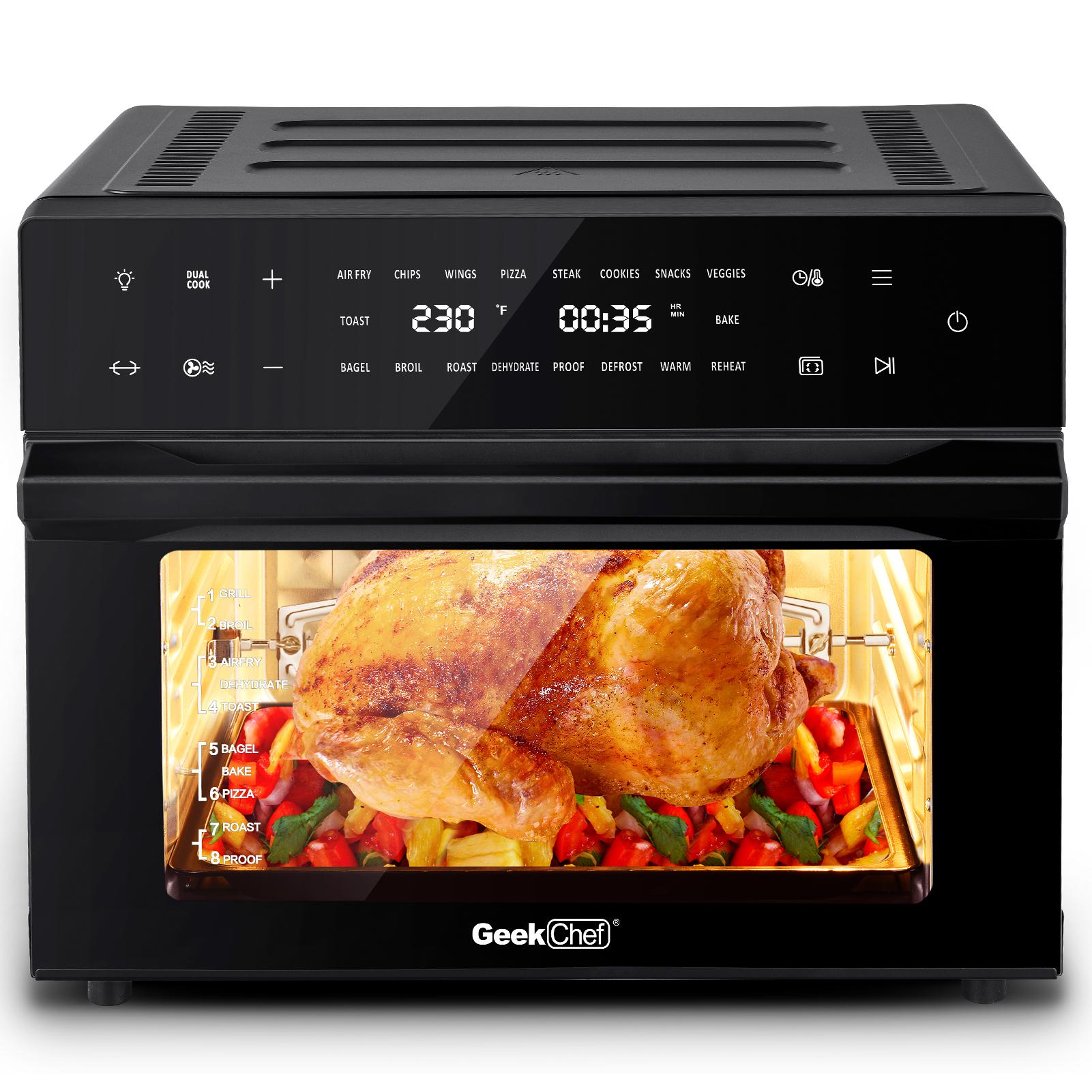 31QT Air Fryer Toaster Oven Combo, with Extra Large Digital LED Screen Capacity Countertop Oven, Family Size, 18-in-1 Air Oven