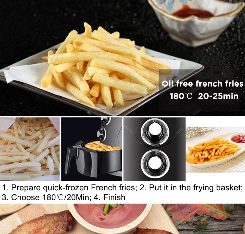 1200W 3.2L Electric Air Fryer Oven Intelligent Deep Airfryer without Oil Home Healthy Air Fryer 360° Baking Cooker