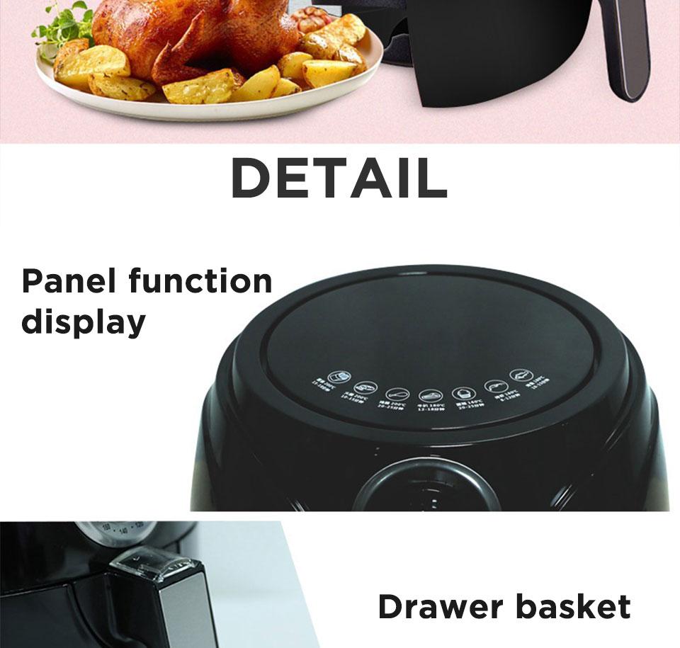 1200W 3.2L Electric Air Fryer Oven Intelligent Deep Airfryer without Oil Home Healthy Air Fryer 360° Baking Cooker