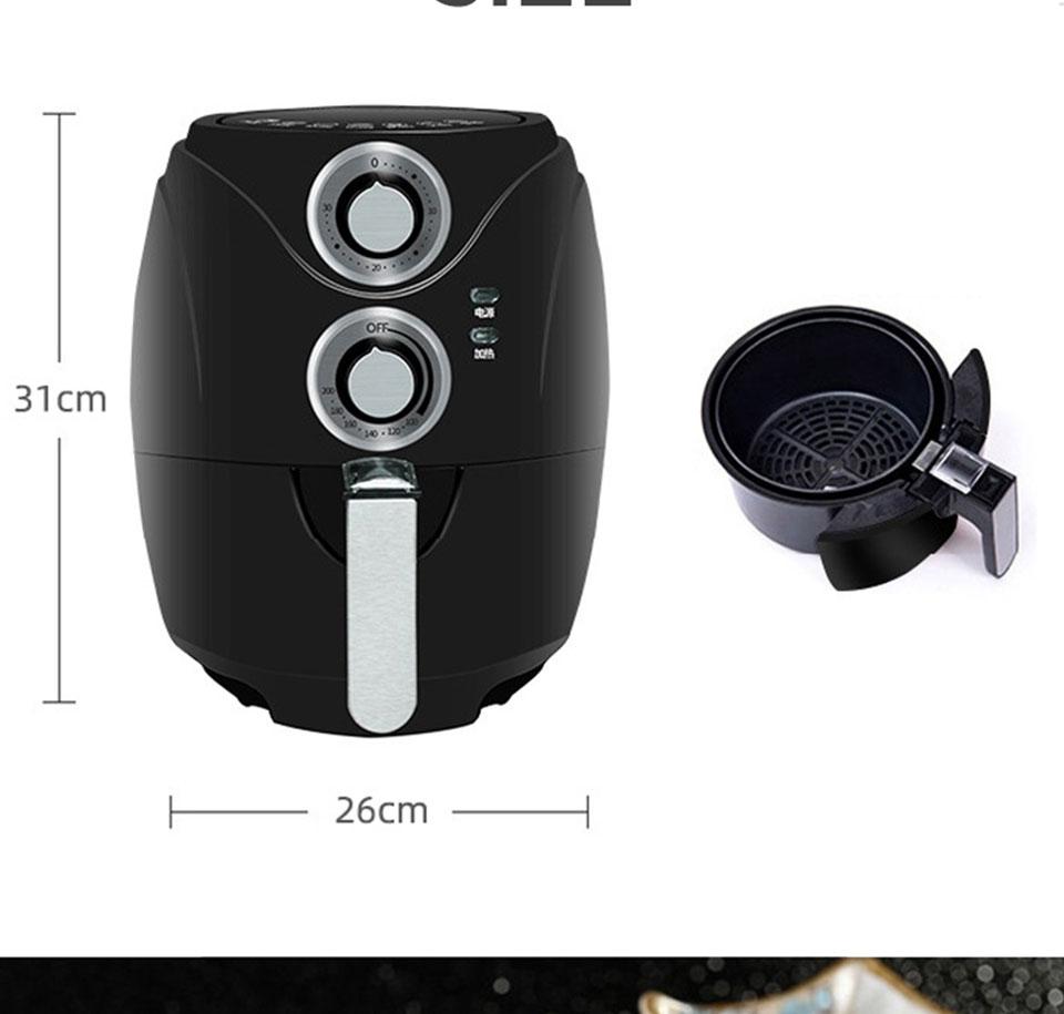 1200W 3.2L Electric Air Fryer Oven Intelligent Deep Airfryer without Oil Home Healthy Air Fryer 360° Baking Cooker