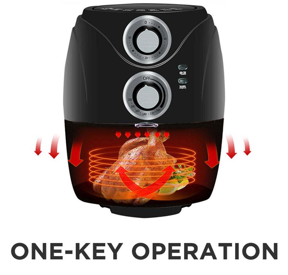 1200W 3.2L Electric Air Fryer Oven Intelligent Deep Airfryer without Oil Home Healthy Air Fryer 360° Baking Cooker