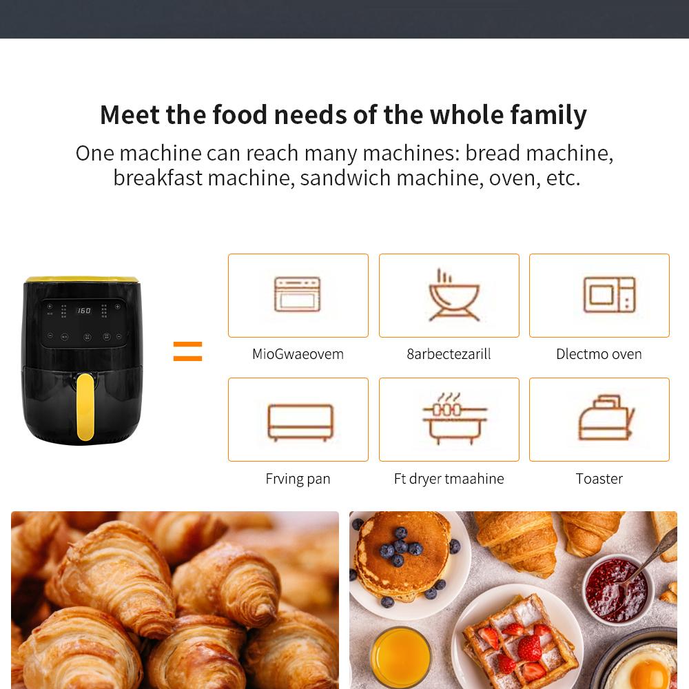 1500W 7.8L Air Fryer Oil free Health Fryer Cooker 110V/220V Multifunction Smart Touch LCD Deep Airfryer French fries Pizza Fryer