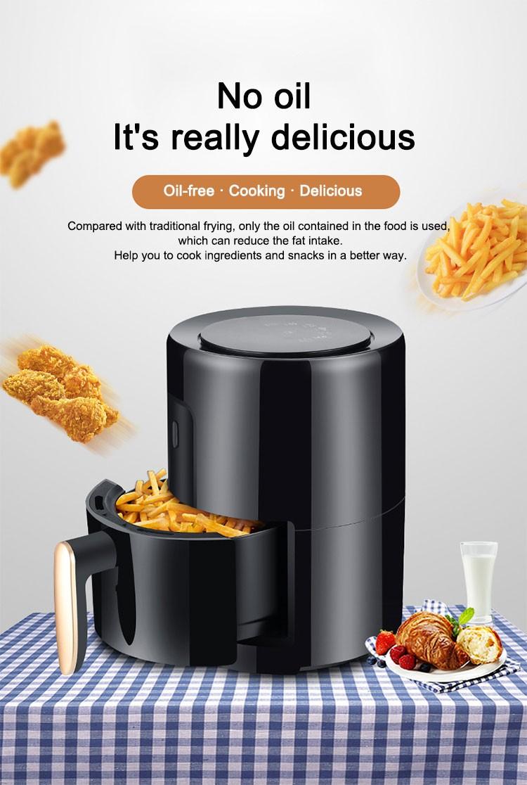 Electric Air Fryer Oven Multifunction 360Baking Led Touchscreen Deep Fryer Without Oil 2.5L Led Touch French Fries Machine