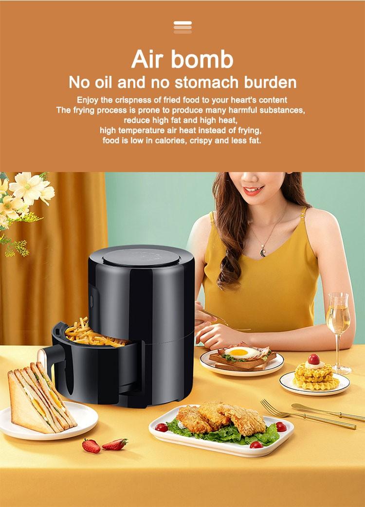 Electric Air Fryer Oven Multifunction 360Baking Led Touchscreen Deep Fryer Without Oil 2.5L Led Touch French Fries Machine