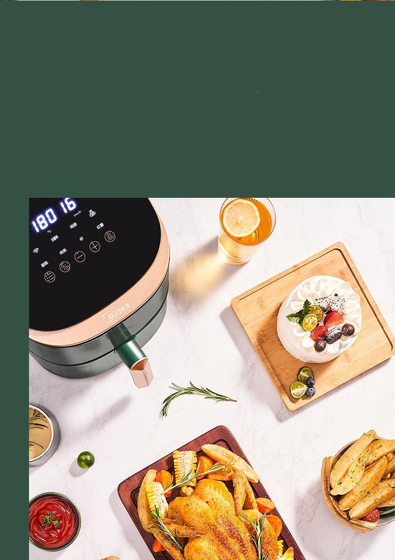 Midea Smart Air Fryer 3.8L Wifi Connected Touch Free Low Fat Non-stick Home Oven Fries Versatile Electric Fryer MF-KZ40Q6-405