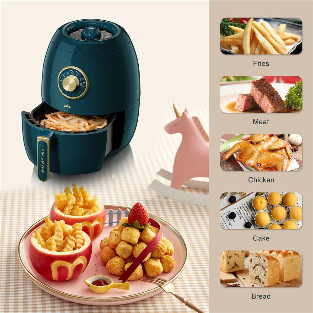 Bear 3L Air Fryer 1350W Electric Deep Fryers Adjustable Timing For Cake French Fries Cooker Oil Free Health Fryer