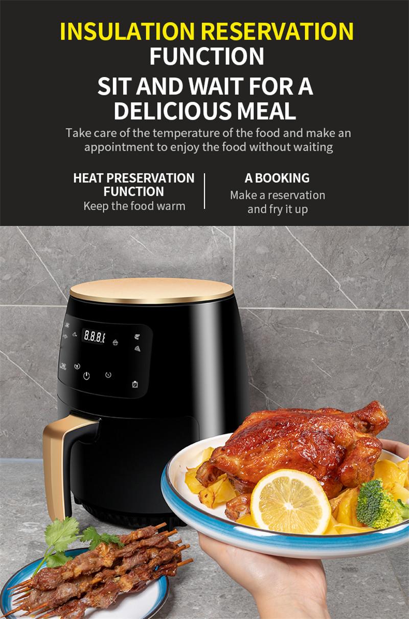 4.6L Electric Smart Air Fryer Oven 360°Baking LED Touchscreen Deep Fryer without Oil Top Configurations French Fries Machine