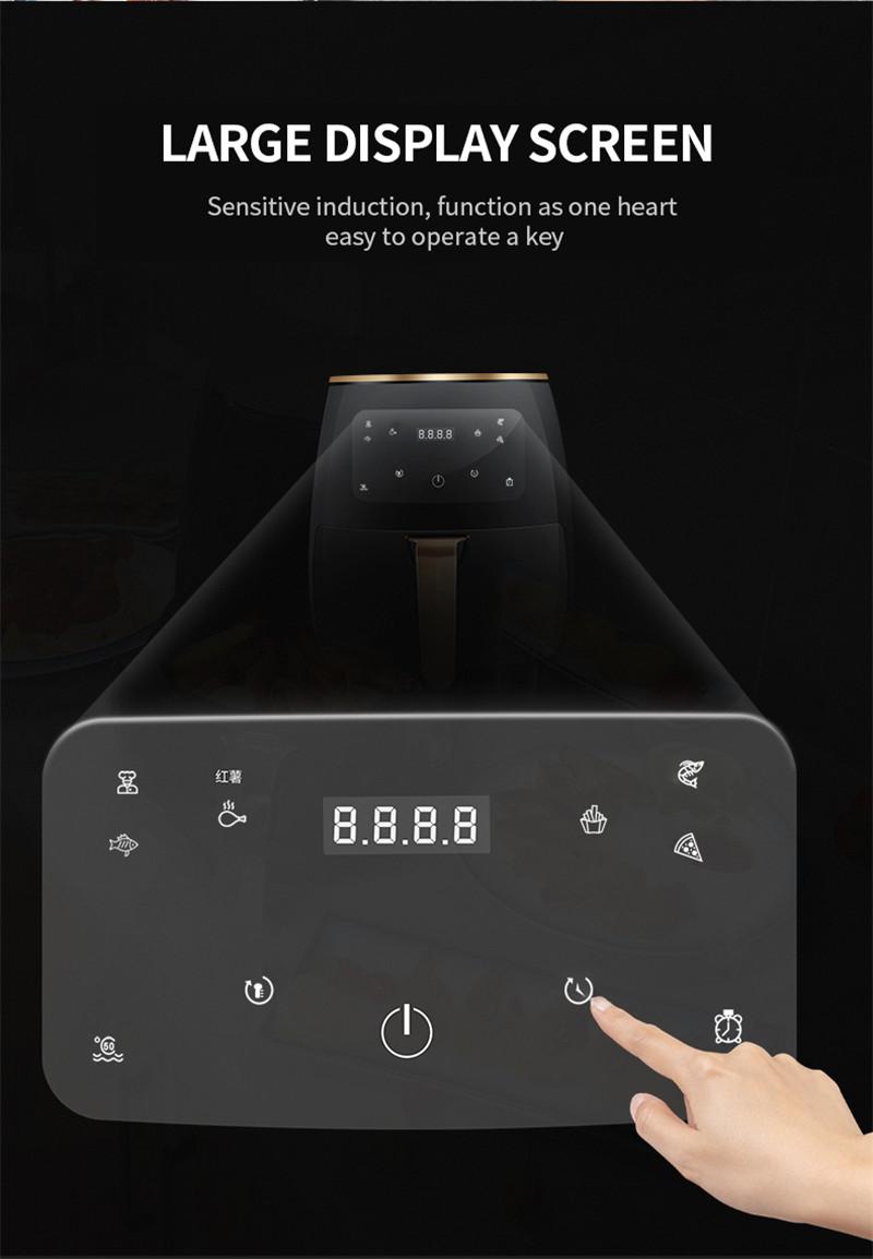 4.6L Electric Smart Air Fryer Oven 360°Baking LED Touchscreen Deep Fryer without Oil Top Configurations French Fries Machine