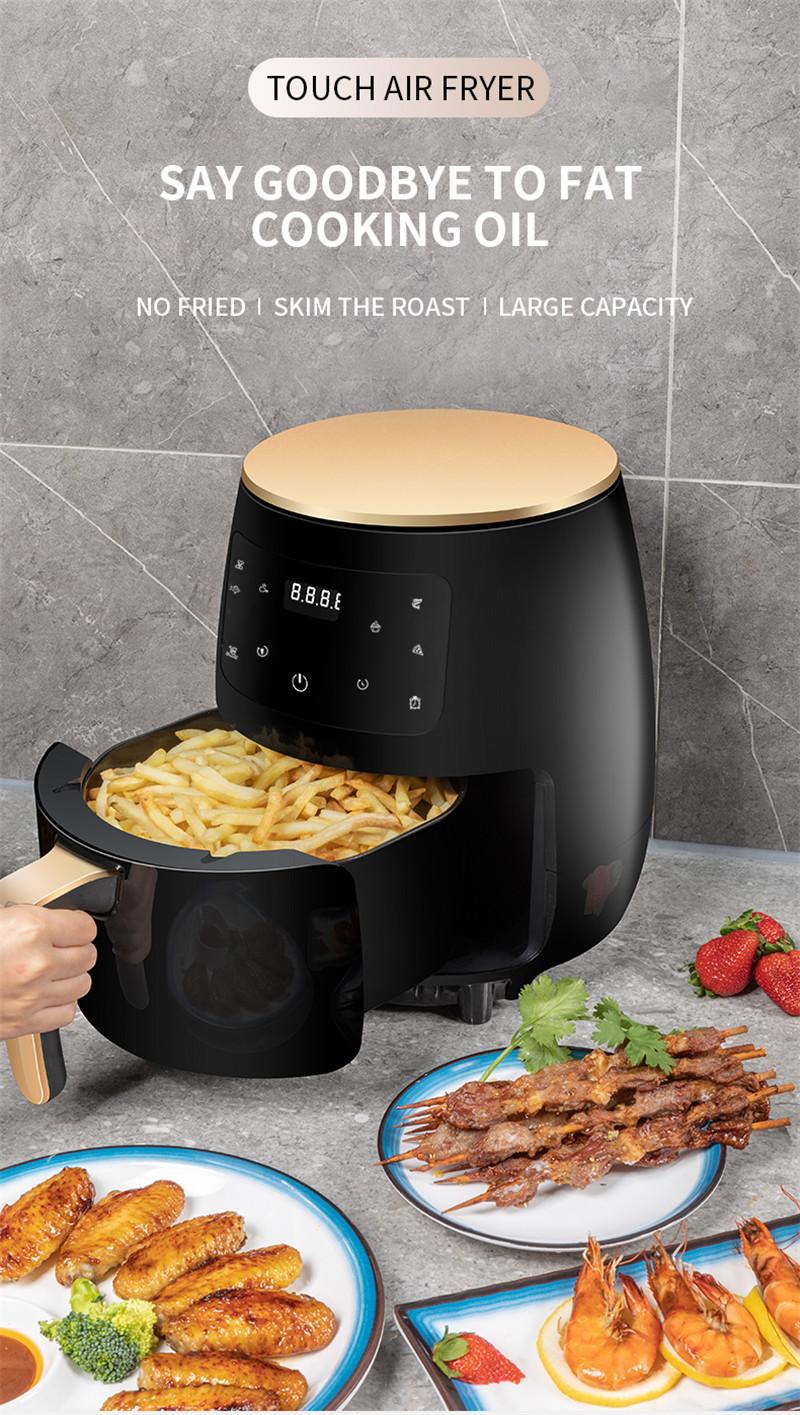 4.6L Electric Smart Air Fryer Oven 360°Baking LED Touchscreen Deep Fryer without Oil Top Configurations French Fries Machine