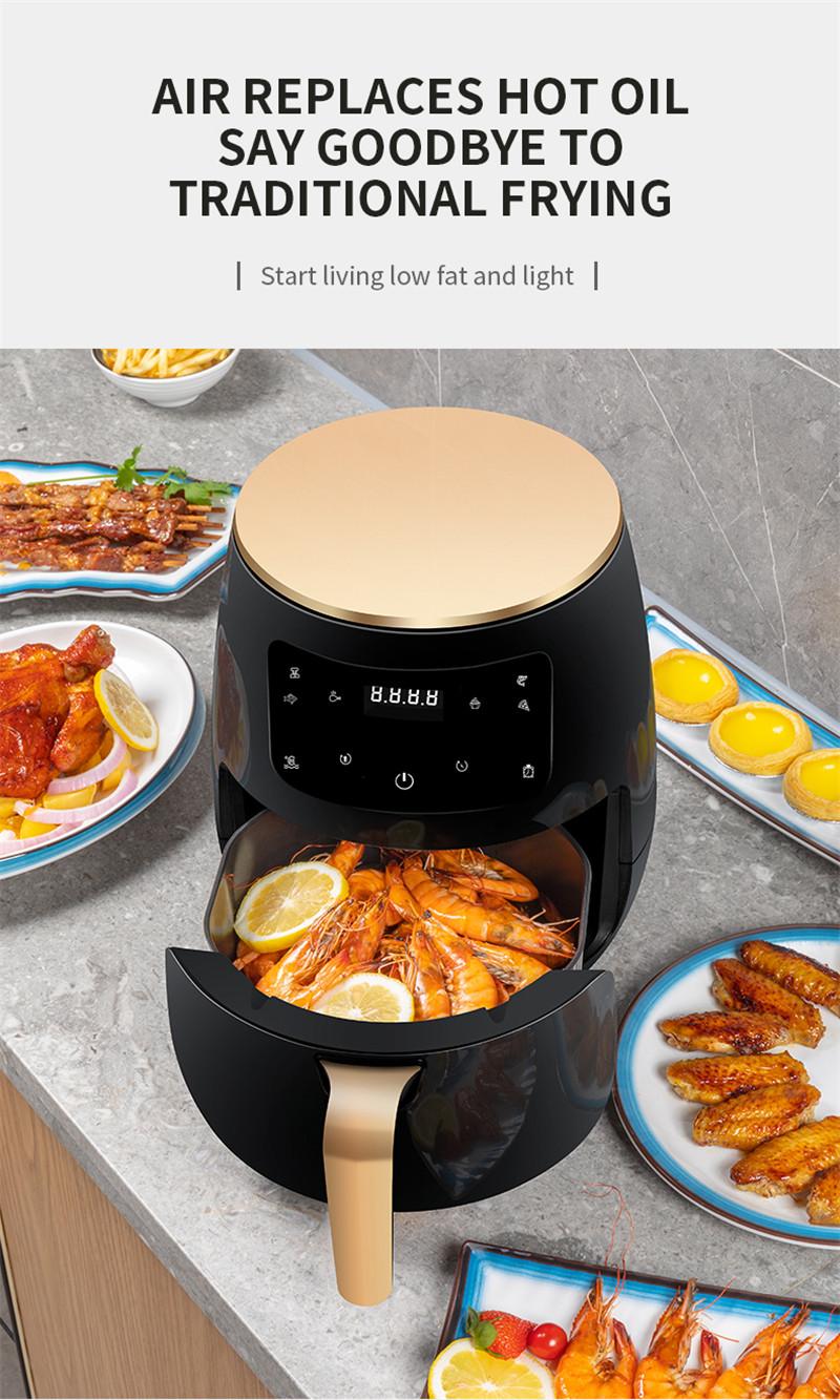 4.6L Electric Smart Air Fryer Oven 360°Baking LED Touchscreen Deep Fryer without Oil Top Configurations French Fries Machine