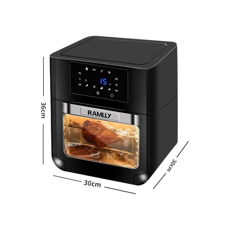 Electric Air Fryer Multi-function Smart Touch LCD Mini Air Oven 10L 1500W For Roasting Frying Dehydrating Baking Reheating