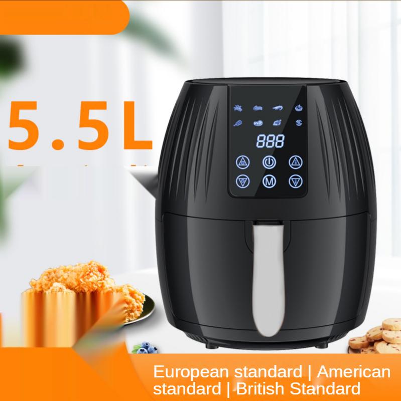 Electric 5.5L Air Fryer Without Oil Health Deep Fryer Oven Toaster LCD Hot Air Fryer Convection Oven Chicken Fryer French Fries