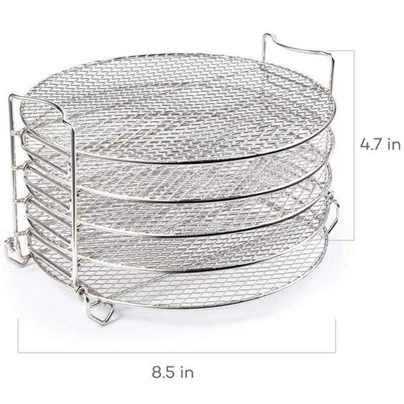 ZK30 Air Fryer with Five Stackable Layers Grill Stand Food Grade for 8QT Dehydrator Stand Stainless Steel Stand Accessories