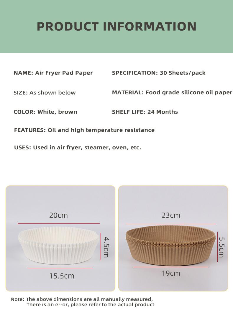 100/50Pcs Air Fryer Disposable Paper Hamburger Oil Blotting Paper Steamer Baking Sheet Oven Grill Paper Absorbing Baking Paper