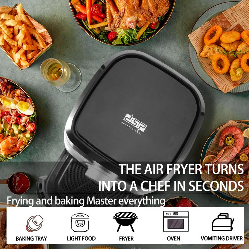 6.5L Air Fryer Stainless Steel Liner Health Electric Deep Fryer Toaster Without Oil Roast Convection Oven Chicken French Fries