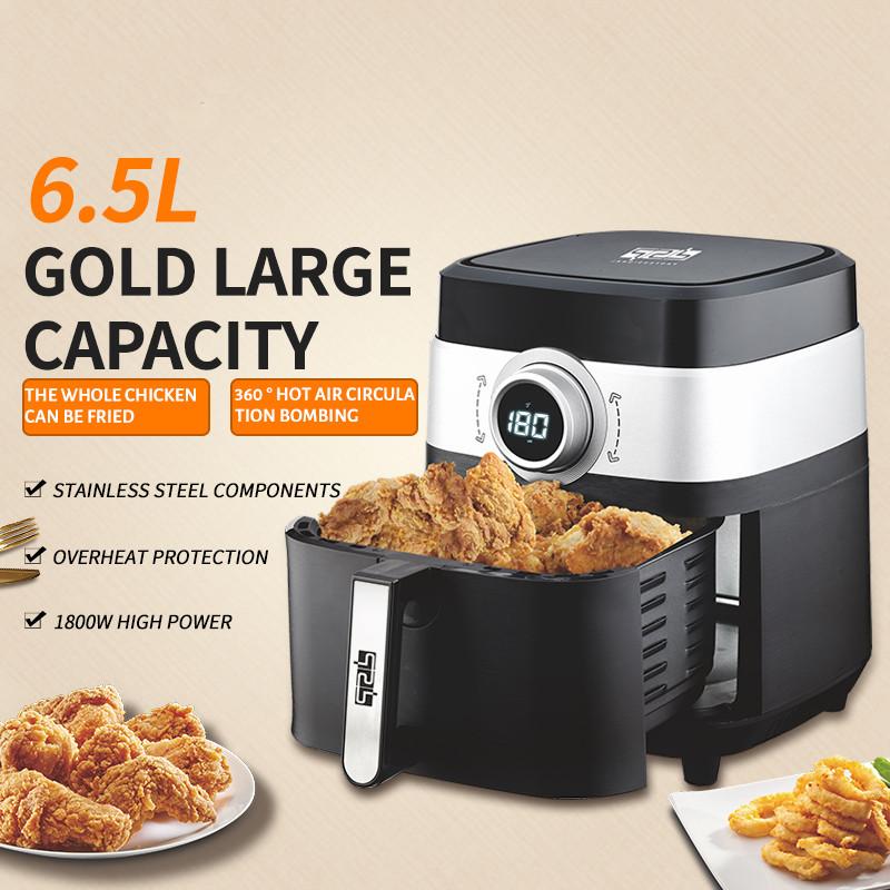 6.5L Air Fryer Stainless Steel Liner Health Electric Deep Fryer Toaster Without Oil Roast Convection Oven Chicken French Fries