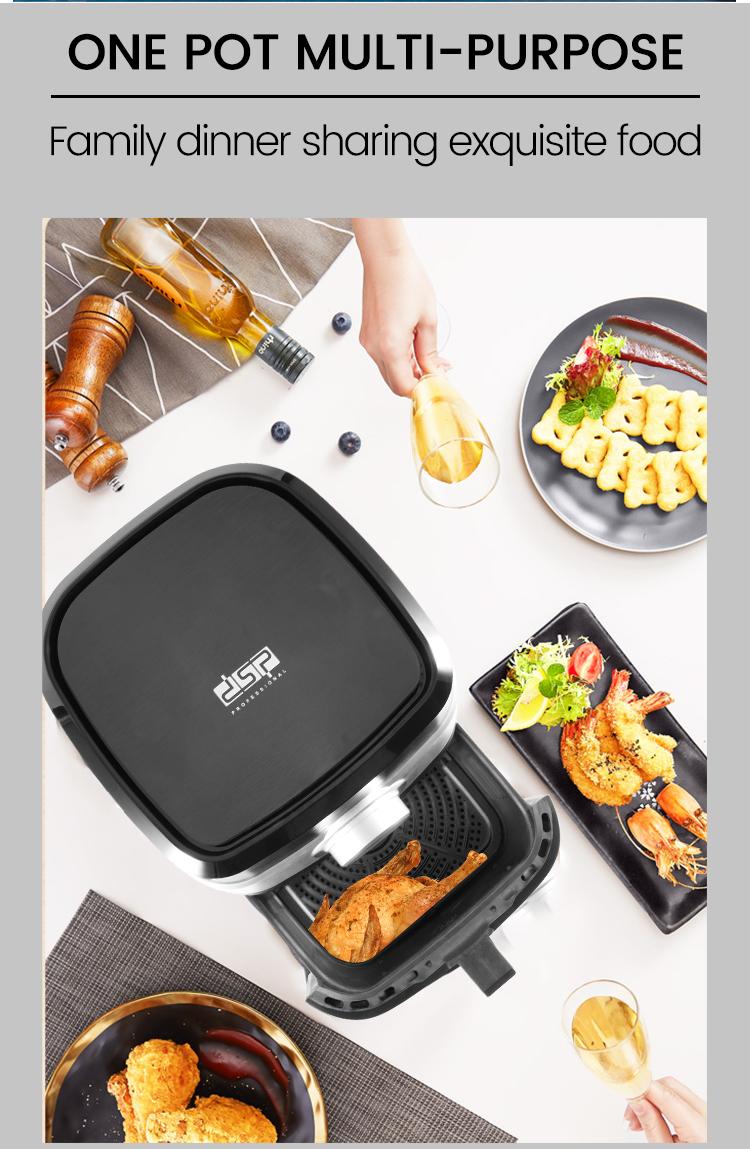 6.5L Air Fryer Stainless Steel Liner Health Electric Deep Fryer Toaster Without Oil Roast Convection Oven Chicken French Fries