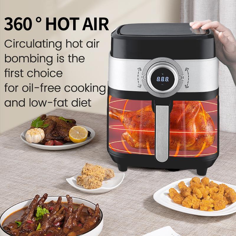 Stainless Steel Liner 6.5L Air Fryer Health Electric Deep Fryer Toaster Without Oil Roast Convection Oven Chicken French Fries