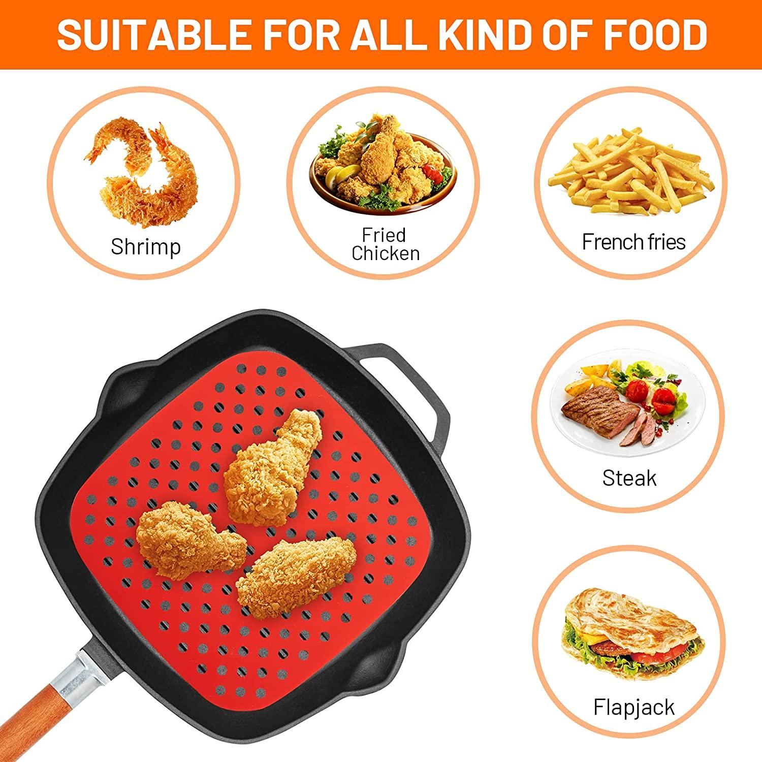 Silicone Air Fryer Pads Non-Stick Steamer Pad Baking Inner Liner Airfryer Reused To Prevent Food Sticking Kitchen Tool Dropship