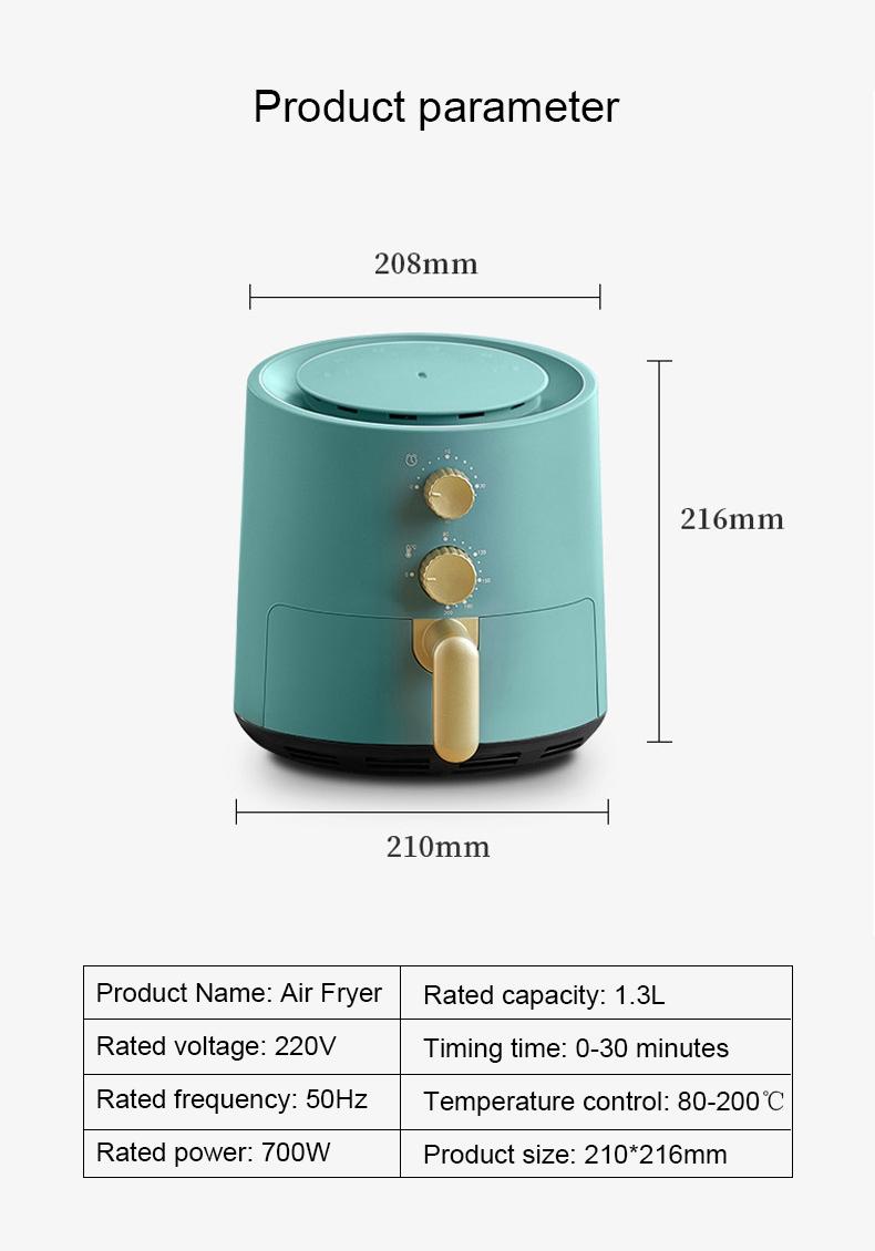 DMWD Air Fryer No Oil Home Intelligent 1.3L Capacity Multifunction Electric Deep Fryer without Oil French Fries Machine EU US