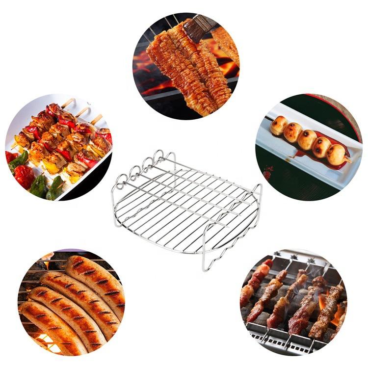 Air Fryer Accessories Set Baking Basket Pizza Plate Grill Pot Kitchen Cooking Tool 7/8/9 Inch Air Deep Fryer Parts High Quality