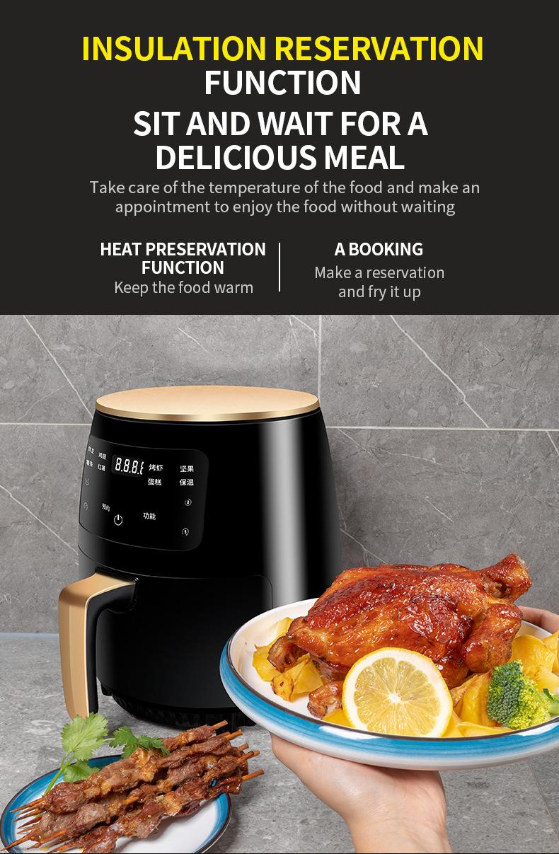 Air fryer household smoke-free french fries machine smart electric fryer 110V non-stick pan, kitchen cooking deep fryer for home