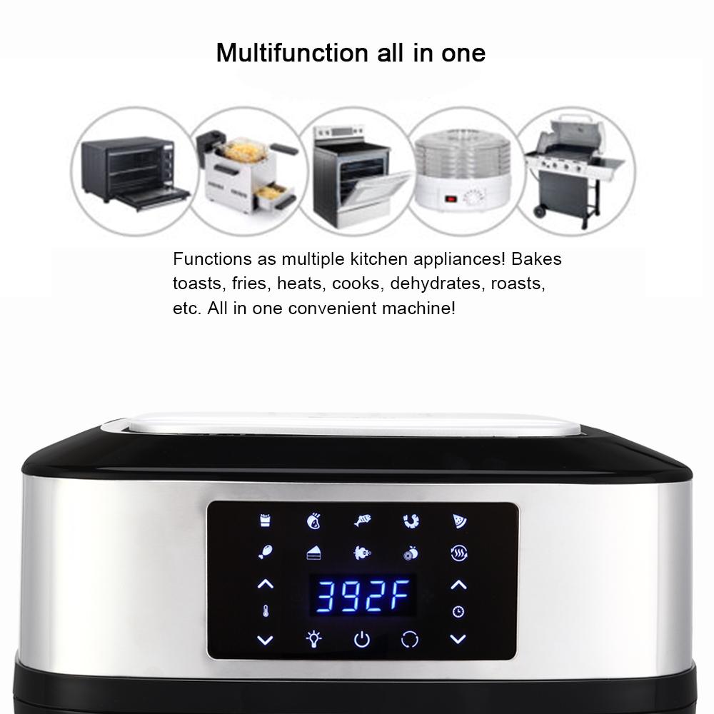 16.91Quarts / 16L Electric Air Fryer Oven Combo Convection Toaster 1800W 120V US Plug