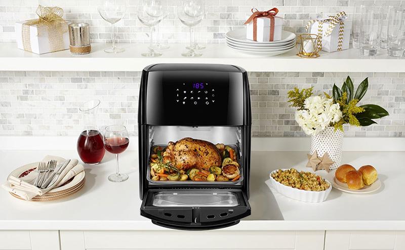 14L 2000W Electric Smokeless Hot Oven Cooker Air Fryer Toaster Oven With Digital Touch Screen For Toast Bake Roast Rotisserie