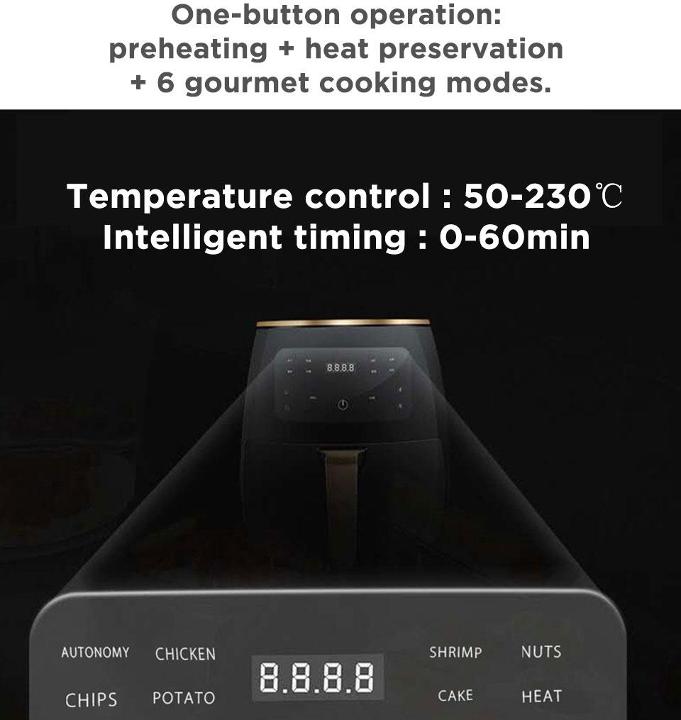 1500W 4.5L Electric Air Fryer Oven Intelligent Deep Airfryer without Oil Home Healthy Air Fryer 360° Baking Cooker