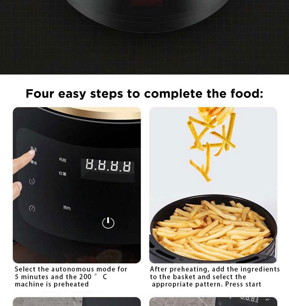 1500W 4.5L Electric Air Fryer Oven Intelligent Deep Airfryer without Oil Home Healthy Air Fryer 360° Baking Cooker