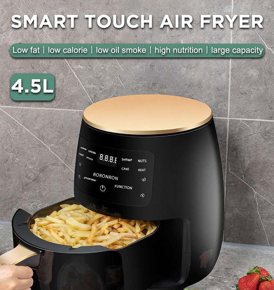 1500W 4.5L Electric Air Fryer Oven Intelligent Deep Airfryer without Oil Home Healthy Air Fryer 360° Baking Cooker