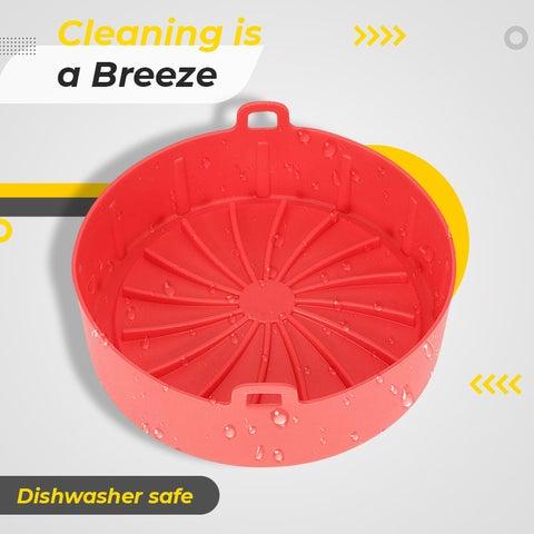 Air Fryer Pot Silicone Tray BPA Free BBQ Barbecue Pad Plate Airfryer Oven Baking Mold Pot Food Safe Reusable Kitchen Accessory