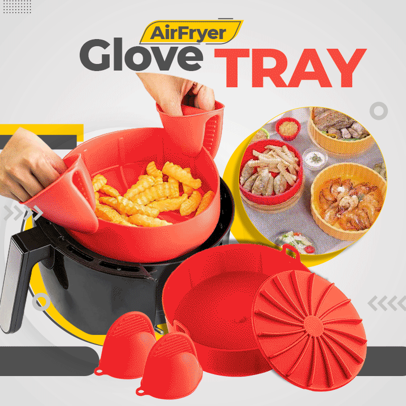 Air Fryer Pot Silicone Tray BPA Free BBQ Barbecue Pad Plate Airfryer Oven Baking Mold Pot Food Safe Reusable Kitchen Accessory