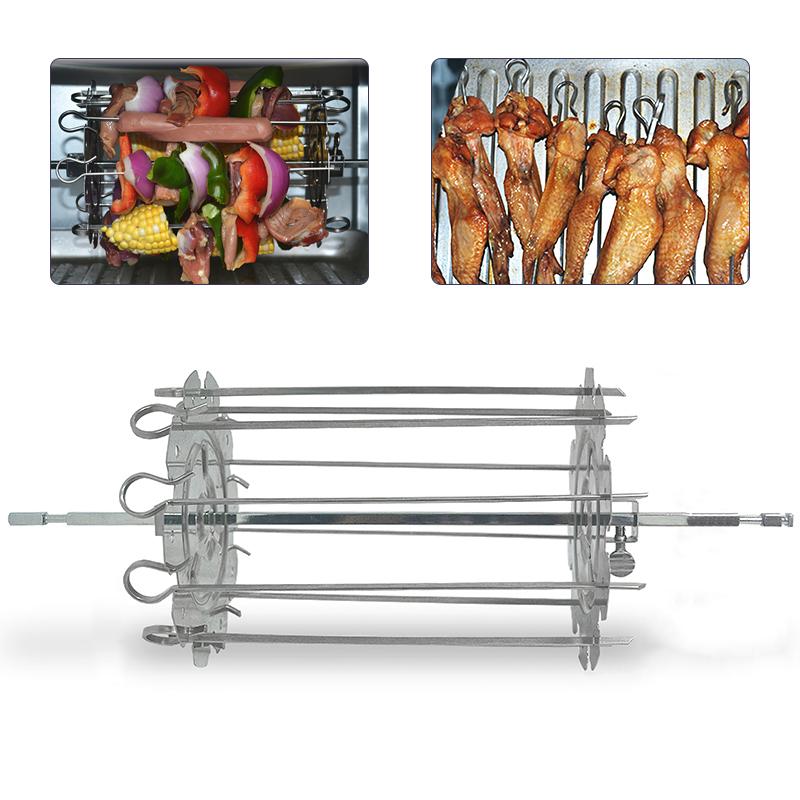 ZK30 Stainless Steel Grilled Cage BBQ Roaster Barbecue Kebab Maker Meat Skewer Machine BBQ Grill Kitchen Air Fryer Accessories